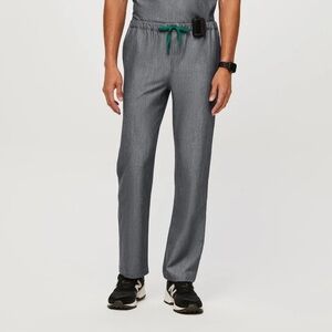 Figs Charcoal Pants with Teal Drawstring